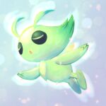  :o celebi closed_eyes commentary_request falling_petals from_below full_body no_humans outstretched_arms petals pokemon pokemon_(creature) s_(happycolor_329) solo 