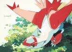  animal_focus flower full_body grass highres latias nagakura_(seven_walkers) no_humans pokemon pokemon_(creature) solo yellow_eyes 