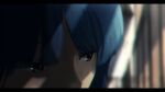  1girl absurdres bangs blue_hair blurry blurry_background bocchi_the_rock! brown_eyes close-up commentary_request gerar_dc highres letterboxed shadow solo yamada_ryou 