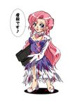  blood blue_eyes breasts cleavage code_geass double_bun double_buns dress earrings euphemia_li_britannia female flower full_body gun hair_bun jewelry long_hair mapisha mura_(mapisha) pink_hair rose shoes simple_background solo torn_clothes translated weapon white_background 