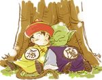  asleep child children closed_eyes dende dragon_ball dragonball eyes_closed piccolo sleeping son_gohan 