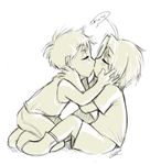  alphonse_elric brothers child edward_elric fullmetal_alchemist incest kiss monochrome shota siblings yaoi young younger 