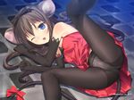  animal_ears blue_eyes blush bow crotch_seam dress gloves highres jpeg_artifacts lingerie long_hair mousegirl original panties panties_under_pantyhose pantyhose partially_visible_vulva resized solo tail underwear uni upscaled younger 