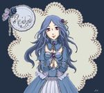  ao_(pixiv1743221) blue_hair choker dress female final_fantasy final_fantasy_vi hair_ornament long_hair purple_eyes rachel_(ff6) solo 