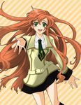  code_geass female green_eyes long_hair miniskirt necktie niboshi open_mouth orange_hair sasaki_yuki school_uniform shirley_fenette skirt solo uniform 