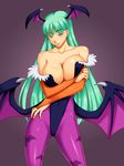  blush breasts capcom cleavage demon_girl highres kawanuma_uotsuri morrigan_aensland smile succubus vampire_(game) wings 