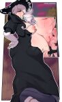  2girls age_difference akari_(pokemon) ass_visible_through_thighs black_dress black_headwear black_panties breasts breasts_out censored cloud cogita_(pokemon) cunnilingus cup dress dusk eerisyn english_commentary fat_rolls grass grey_hair hair_over_one_eye hat highres holding holding_cup large_breasts light_blush lipgloss lips mature_female mosaic_censoring multiple_girls navel nipples oral outdoors panties panty_pull patreon_username pokemon pokemon_(game) pokemon_legends:_arceus purple_eyes pussy red_scarf saliva scarf sky stealth_sex steam sweat tea teacup teeth thighs tongue tongue_out uncensored under_skirt underwear upper_teeth_only wide_brim yuri 