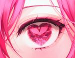  1girl 58_(opal_00_58) bangs blush close-up colored_eyelashes commentary crystal english_commentary eye_focus eyelashes heart heart-shaped_eyes heart-shaped_pupils highres looking_at_viewer original pink_eyes pink_hair solo symbol-shaped_pupils 