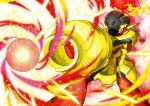  absurdres armarouge commentary_request energy_ball eye_trail fire flaming_eyes highres legs_apart light_trail no_humans pokemon pokemon_(creature) red_eyes riki_(rikixriki07) solo white_background yellow_pupils 