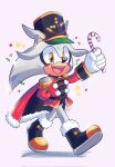  1boy black_headwear boots candy candy_cane cape christmas coat food fur-trimmed_boots fur-trimmed_cape fur-trimmed_coat fur_trim gloves holding holding_candy holding_candy_cane holding_food image_sample lou_lubally md5_mismatch resolution_mismatch sack silver_the_hedgehog smiley_face sonic_(series) source_larger twitter_sample white_gloves white_hair 