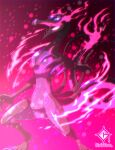  artist_name commentary_request fire flaming_eyes gurifon legs_apart lizard no_humans open_mouth pink_fire pokemon pokemon_(creature) purple_eyes salazzle solo tongue watermark 