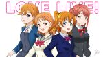  4girls copyright_name everfree_lovelive highres kousaka_honoka looking_at_viewer love_live! love_live!_nijigasaki_high_school_idol_club love_live!_school_idol_project love_live!_sunshine!! love_live!_superstar!! multiple_girls nijigasaki_academy_school_uniform otonokizaka_school_uniform school_uniform shibuya_kanon takami_chika trait_connection uehara_ayumu uranohoshi_school_uniform white_background yuigaoka_school_uniform 