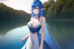  ai-generated blue_hair dress non-web_source transparent water 