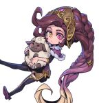  1girl animal bangs blonde_hair blush_stickers braid brown_hair capelet foot_out_of_frame freckles gem hair_ornament heterochromia holding holding_animal league_of_legends long_hair long_sleeves looking_at_viewer phantom_ix_row pink_capelet pink_eyes sheep shiny shoes simple_background smile solo thighhighs white_background winterblessed_zoe yellow_eyes zoe_(league_of_legends) 