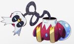  bbhdrrr cable closed_eyes full_body highres iron_bundle knot no_humans open_mouth pokemon pokemon_(creature) simple_background sitting solo sweatdrop white_background 