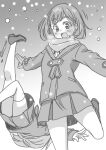  ! !! 2girls balancing breath coat cold commentary falling greyscale happy heanna_sumire leg_up long_hair looking_down love_live! love_live!_superstar!! marugoshi_teppei monochrome motion_lines multiple_girls night open_mouth outstretched_arms scarf school_uniform shiny shiny_hair short_hair slipping smile snowflakes spread_arms standing standing_on_one_leg tang_keke thighhighs upskirt winter_clothes winter_coat winter_gloves yuigaoka_school_uniform 