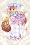 candy dress duplicate food frilled_dress frills highres macaron mamaloni non-web_source purple_dress solo 