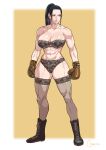  1girl abs absurdres black_hair breasts cirenk highres large_breasts muscular muscular_female nico_robin one_piece solo thick_thighs thighs 