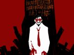  1other a.m black_hair blood blood_on_hands evil_grin evil_smile glasses grin i_have_no_mouth_and_i_must_scream kwh6762 labcoat messy_hair necktie personification red_eyes red_necktie robot smile 