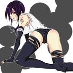  1girl anbu blush calpisnoid genderswap looking_back naruto panties solo uchiha_itachi underwear 