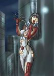  asphyxiation black_hair blood bodysuit choke choking fear fishnets hibana jigoku_ouji kunoichi_(game) long_hair nightshade open_mouth pixiv_thumbnail resized scared sega skin_tight tears tentacle thighhighs torn_clothes weapon 