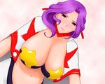  big_breasts blush breasts code_geass cornelia_li_britannia female gradient gradient_background jacket large_breasts long_hair parupu pasties purple_eyes purple_hair solo tengen_toppa_gurren-lagann tengen_toppa_gurren_lagann yoko_littner yoko_littner_(cosplay) yoko_ritona yoko_ritona_(cosplay) 