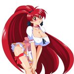  akira_(viper) breasts erect_nipples huge_breasts kikumikazuki long_hair maid ponytail red_eyes red_hair viper viper_f40 viper_gts viper_v16 