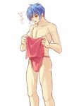  bandage blue_hair blush boy hirohide loincloth male male_focus open_mouth plaster topless underwear usukawa_(artist) yaoi 