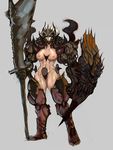  abs armor bb breasts large_breasts muscle muscular muscular_female nipples sainticon weapon 