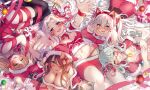  5girls :d absurdres alternate_costume animal_ears aqua_hair arms_up ass azur_lane bangs bare_shoulders bed_sheet between_breasts black_hair black_thighhighs blonde_hair blue_eyes blush box breasts bridal_gauntlets cat_ears cat_hair_ornament chinese_commentary choker christmas cleavage clothes_pull collarbone commentary_request crop_top dark-skinned_female dark_skin english_commentary fake_animal_ears fur-trimmed_shirt fur_trim garter_straps gift gift_box glasses green_eyes green_hair groin hair_between_eyes hair_bun hair_ornament hair_over_one_eye hair_ribbon hair_spread_out hairband hammann_(azur_lane) hammann_ii_(azur_lane) hat heart heart-shaped_pupils heaven&#039;s_melody highres hornet_(azur_lane) hornet_ii_(azur_lane) langley_(azur_lane) langley_ii_(azur_lane) large_breasts long_hair long_sleeves looking_at_viewer lying midriff mixed-language_commentary multicolored_hair multiple_girls naked_ribbon navel northampton_(azur_lane) northampton_ii_(azur_lane) off_shoulder on_back on_side on_stomach open_mouth panties panty_peek parted_bangs reaching_towards_viewer red_hairband red_headwear red_panties red_ribbon red_shirt red_skirt red_thighhighs ribbon ribbon_choker santa_costume santa_hat shadow shirt sidelocks single_hair_bun single_side_bun sitting skirt skirt_pull small_breasts smile star_(symbol) stomach strap_between_breasts symbol-shaped_pupils thighhighs twintails two-tone_hair two_side_up underwear very_long_hair white_hair wrist_ribbon yellow_eyes yorktown_(azur_lane) yorktown_ii_(azur_lane) 