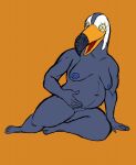  2022 anthro avian beak belly big_belly bird black_body breasts colored_sketch ctrl-atl-replace7888 female full-length_portrait genitals happy hi_res looking_at_viewer netflix nipples non-mammal_breasts non-mammal_nipples nude open_mouth open_smile portrait pregnant pussy simple_background sitting sketch smile solo toucan tuca_(tuca_and_bertie) tuca_and_bertie yellow_background 