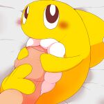  1:1 2023 ambiguous_focus ambiguous_gender black_eyes blush blush_lines body_blush bodyjob digital_media_(artwork) disembodied_penis dorsal_fin duo erection female_(lore) feral fin foreskin generation_9_pokemon genitals giratina_(artist) hi_res humanoid_genitalia humanoid_penis larger_male looking_at_viewer lying male male/ambiguous marine motion_lines mouthless multicolored_body nintendo nude penis penis_blush pokemon pokemon_(species) pupils sex shaded simple_shading size_difference smaller_ambiguous solo_focus tatsugiri tatsugiri_(stretchy_form) white_pupils yellow_body 