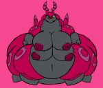  4_breasts arakasa big_breasts blush breasts darksonic19 female generation_5_pokemon looking_at_viewer multi_breast navel nintendo overweight pokemon pokemon_(species) scolipede simple_background solo taur thick_thighs 