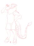  2018 absurd_res amara_burrger anthro bottomwear clothed clothing digitigrade dragon drinking equid equine eyes_closed fully_clothed hi_res hooves horse hybrid line_art male mammal mane potion sequence shirt shorts smile solo spud standing tail tank_top topwear transformation 