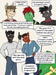  alligator alligatorid anthro bat blake_jackson casey_ramser clothed clothing comic crocodilian deer dialogue diego_abel english_text equid equine father father_and_child father_and_son fully_clothed fuze group hi_res horse kenta_yamashita male mammal parent parent_and_child reptile sam_jackson scalie son texnatsu text 