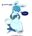  a78087653 absurd_res angry anthro areola blue_body blue_eyes blush breasts card clothed clothing eeveelution female generation_4_pokemon glaceon hi_res kneeling korean_text looking_at_viewer nintendo nipples playing_card pokemon pokemon_(species) pokemorph solo text 