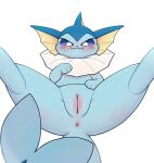  anus blue_body blush butt eeveelution female feral generation_1_pokemon genitals hi_res looking_at_viewer nintendo park_horang pokemon pokemon_(species) purple_eyes pussy simple_background solo spread_legs spreading vaporeon white_background 