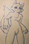  2023 absurd_res anthro black_body canid canine changed_(video_game) fur goo_creature hi_res hylidaeoff inner_ear_fluff latex latex_skin line_art male mammal mask pivoted_ears puro_(changed) shaded simple_background simple_shading sketch slime solo traditional_media_(artwork) tuft 