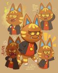  angry animal_crossing anthro blush brown_body brown_fur clothed clothing dialogue digital_media_(artwork) domestic_cat english_text eyelashes fangs felid feline felis female fur hair hand_in_pocket hands_in_both_pockets hi_res jacket jewelry katt_(animal_crossing) mammal necklace nintendo open_mouth pockets red_clothing red_shirt red_topwear seiryuuden shirt signature simple_background singing smile solo striped_body striped_fur stripes teeth text tongue topwear 