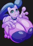  2021 aislin anthro areola blue_eyes collar female generation_1_pokemon grey_body inverted_nipples legendary_pokemon looking_at_viewer mewtwo nintendo nipples nude penlink pokemon pokemon_(species) purple_areola purple_nipples smile solo 