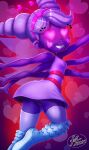  &lt;3 &lt;3_eyes 2021 accessory animal_humanoid arthropod arthropod_humanoid blush butt clothing disney dress female fernando_faria hair headband hi_res humanoid insect insect_humanoid legwear mewberty multi_arm multi_limb purple_body purple_hair purple_skin smile star_butterfly star_vs._the_forces_of_evil stockings 