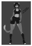  black_clothing clothing domestic_cat ear_piercing felid feline felis female fur green_eyes grey_body grey_fur hi_res industrial_piercing mammal piercing solo spike_the_furry 