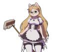  2023 angry animated anthro canid canine canis cleaning_tool clothed clothing digital_media_(artwork) dogscribss domestic_dog eyewear female fur glasses hair legwear long_hair looking_at_viewer maid_uniform mammal mop nen nendoggo pomeranian pouting solo spitz thigh_highs uniform 
