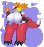  absurd_res anthro artesjsc big_breasts breasts female generation_9_pokemon genitals hi_res huge_breasts lizard nintendo nude pokemon pokemon_(species) pussy reptile scalie skeledirge solo 