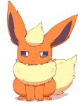  2019 3_toes ambiguous_gender canid digital_media_(artwork) eeveelution feet feral flareon fur generation_1_pokemon inukami_hikari kemono looking_at_viewer mammal nintendo orange_body orange_fur paws pokemon pokemon_(species) quadruped reaction_image simple_background sitting solo tail tan_body tan_fur toes white_background 