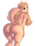  2023 anthro canid canine canis digital_media_(artwork) domestic_dog female fur genitals hair long_hair looking_at_viewer mammal nen nendoggo nude pomeranian simple_background smile solo spitz 