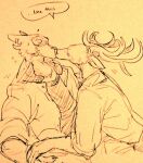  anthro antlers beastars blush bodily_fluids canid canine canis clothed clothing deer duo eyes_closed fully_clothed hand_holding horn jacket kiss_on_lips kissing leaning legoshi_(beastars) louis_(beastars) male male/male mammal surprised_expression sweat topwear wide_eyed wolf wuffinarts 
