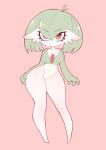  absurd_res angry_eyes breasts clothing covered_navel female frown furrowed_brow gardevoir generation_3_pokemon hand_on_hip hi_res hss_dada humanoid leotard looking_at_viewer navel navel_outline nintendo pokemon pokemon_(species) simple_background solo thick_thighs 