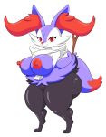  anthro areola big_breasts big_butt black_pupils braixen breasts butt dipstick_tail featureless_crotch female generation_6_pokemon hi_res huge_breasts huge_butt huge_thighs inner_ear_fluff looking_at_viewer markings multicolored_body nintendo nipples nude orange_areola orange_nipples pokemon pokemon_(species) pupils red_eyes shiny_pokemon smile solo tail tail_markings thegeckoninja thick_thighs tuft 