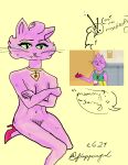  absurd_res anthro bojack_horseman breasts cleavage clothed clothing felid feline female flappurgirl footwear genitals hi_res high_heels mammal mommy_kink netflix pink_body pinup pose princess_carolyn pubes pussy reference_photo solo vintage 